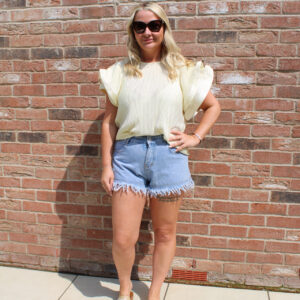 Indi Denim Frayed Short