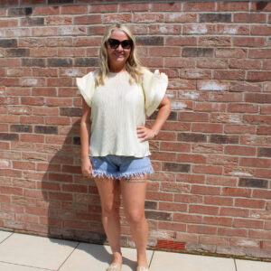 Lottie Plisse Ruffle Blouse
