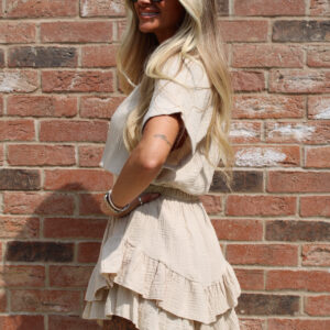 Aida Cropped Blouse & Frill Shorts Set