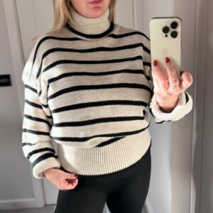 Sasha Stripe Roll Neck Jumper